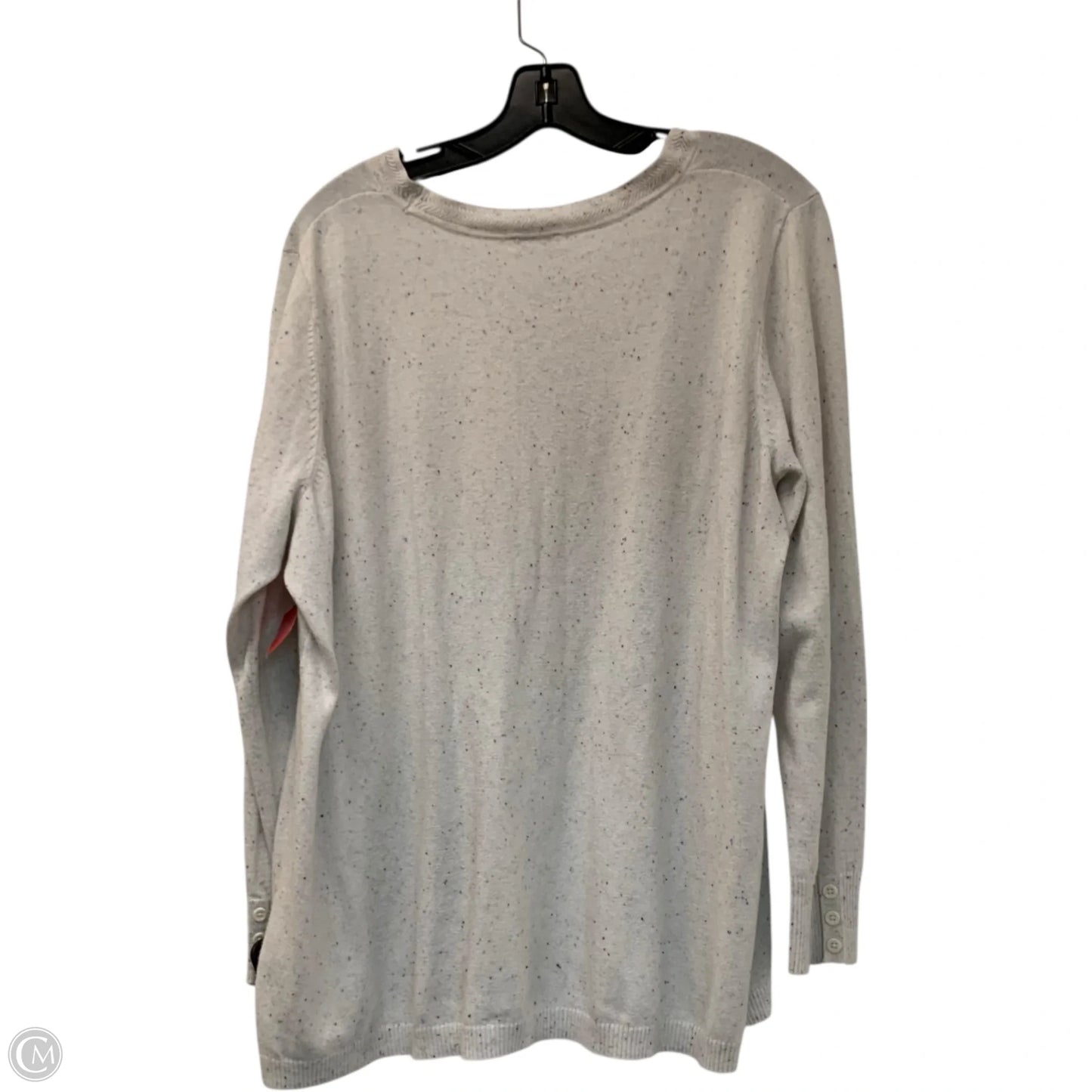 Top Long Sleeve By Talbots In White, Size: 2x