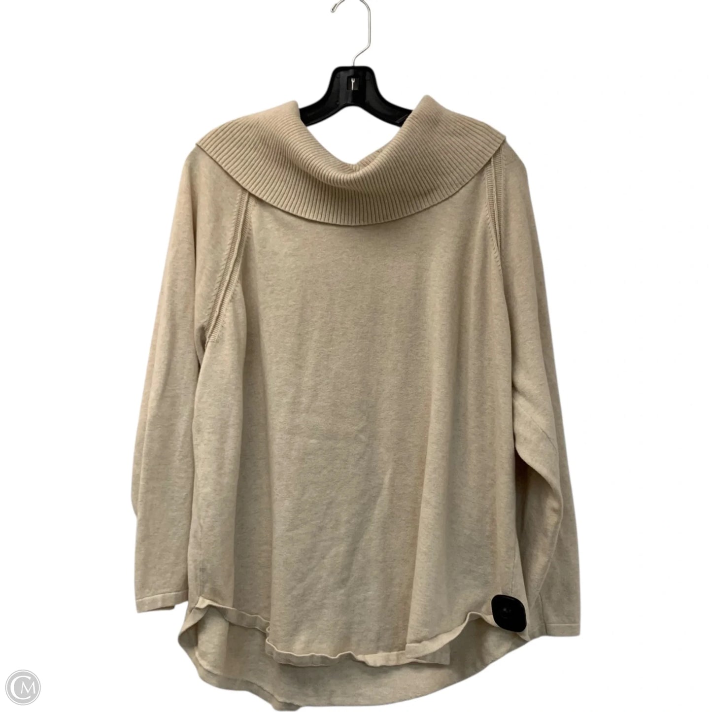 Top Long Sleeve By Jeanne Pierre In Cream, Size: 2x