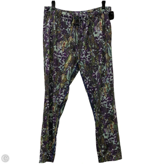 Athletic Pants By Lululemon In Green & Purple, Size: L