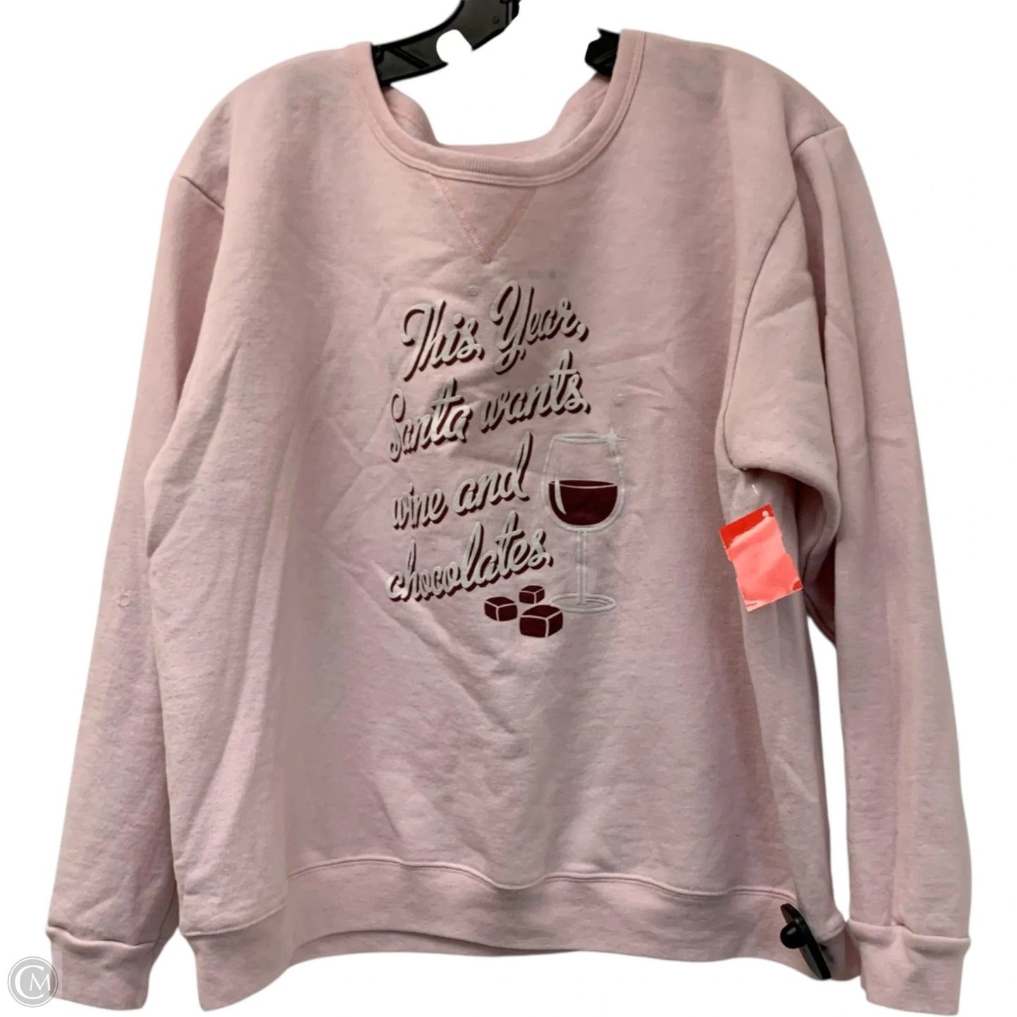 Sweatshirt Crewneck By Hanes In Pink, Size: Xl