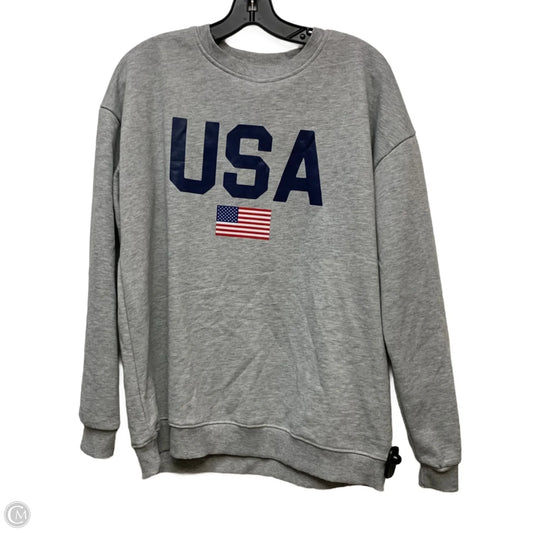 Sweatshirt Crewneck By Clothes Mentor In Grey, Size: L
