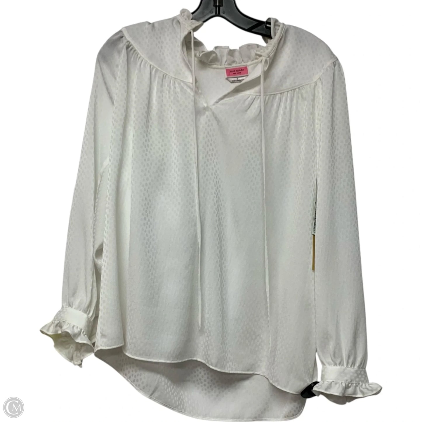 Blouse Designer By Kate Spade In White, Size: M