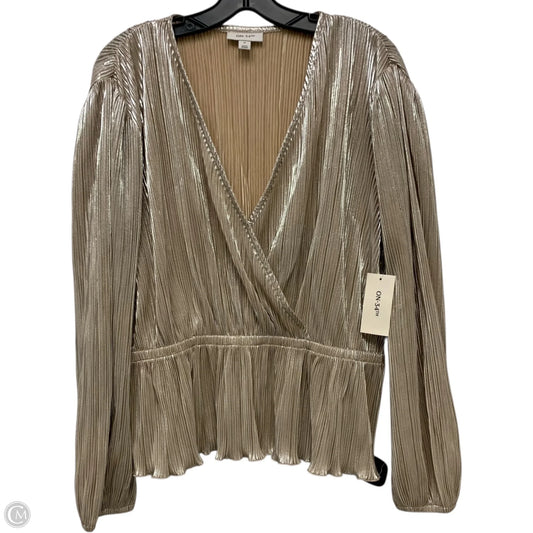 Top Long Sleeve By On 34th In Gold, Size: M