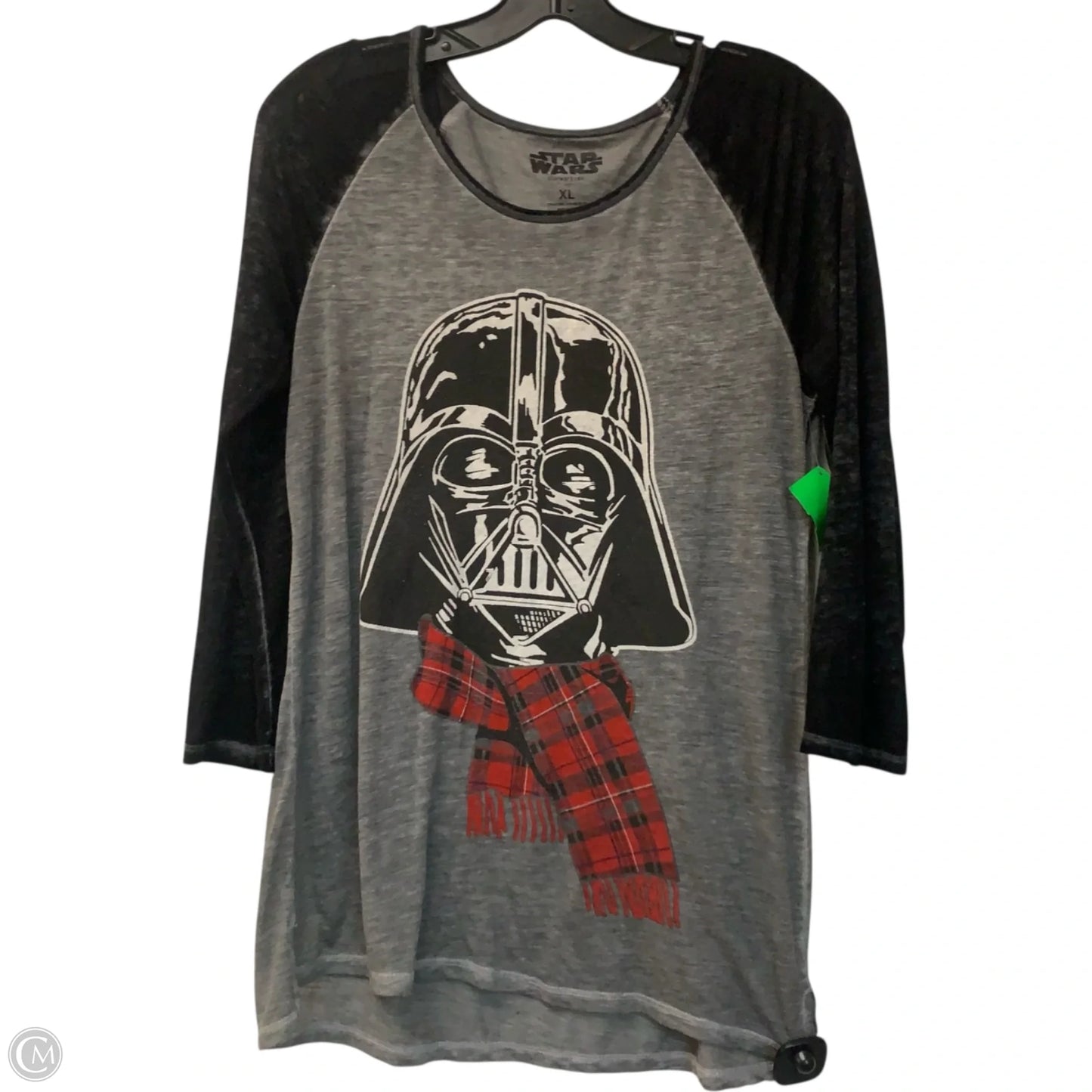 Top 3/4 Sleeve Star Wars Holiday In Black & Grey, Size: Xl