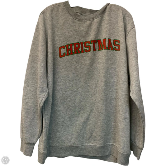 Sweatshirt Crewneck Christmas In Grey, Size: Xl