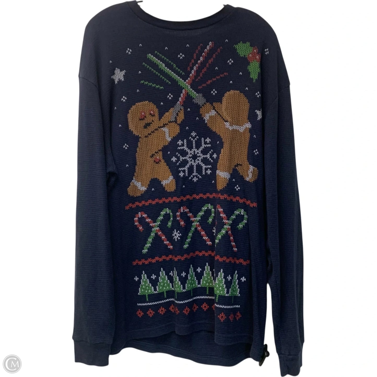 Top Long Sleeve By Dec 25th In Blue, Size: Xl