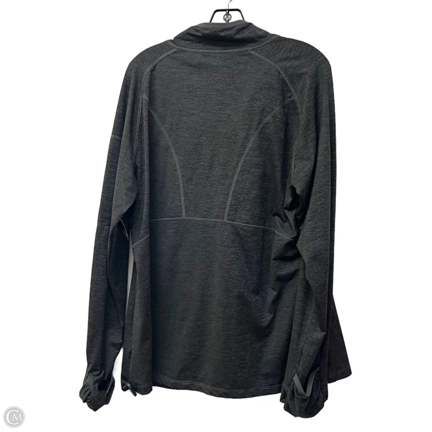 Athletic Top Long Sleeve Collar By Kirkland In Grey, Size: 1x