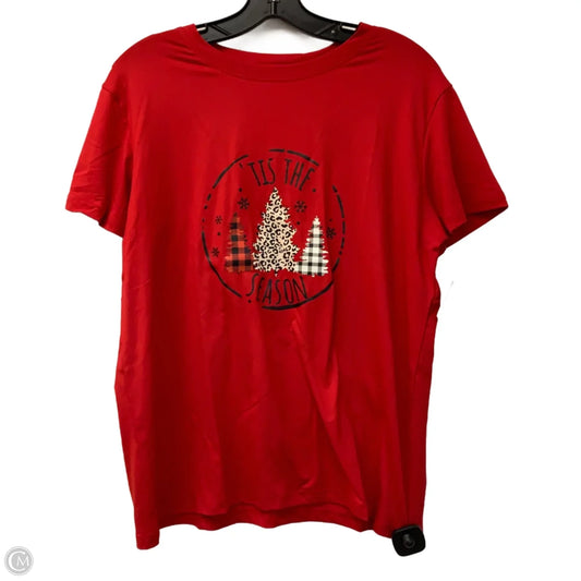 Top Short Sleeve By Shein In Red, Size: Xl