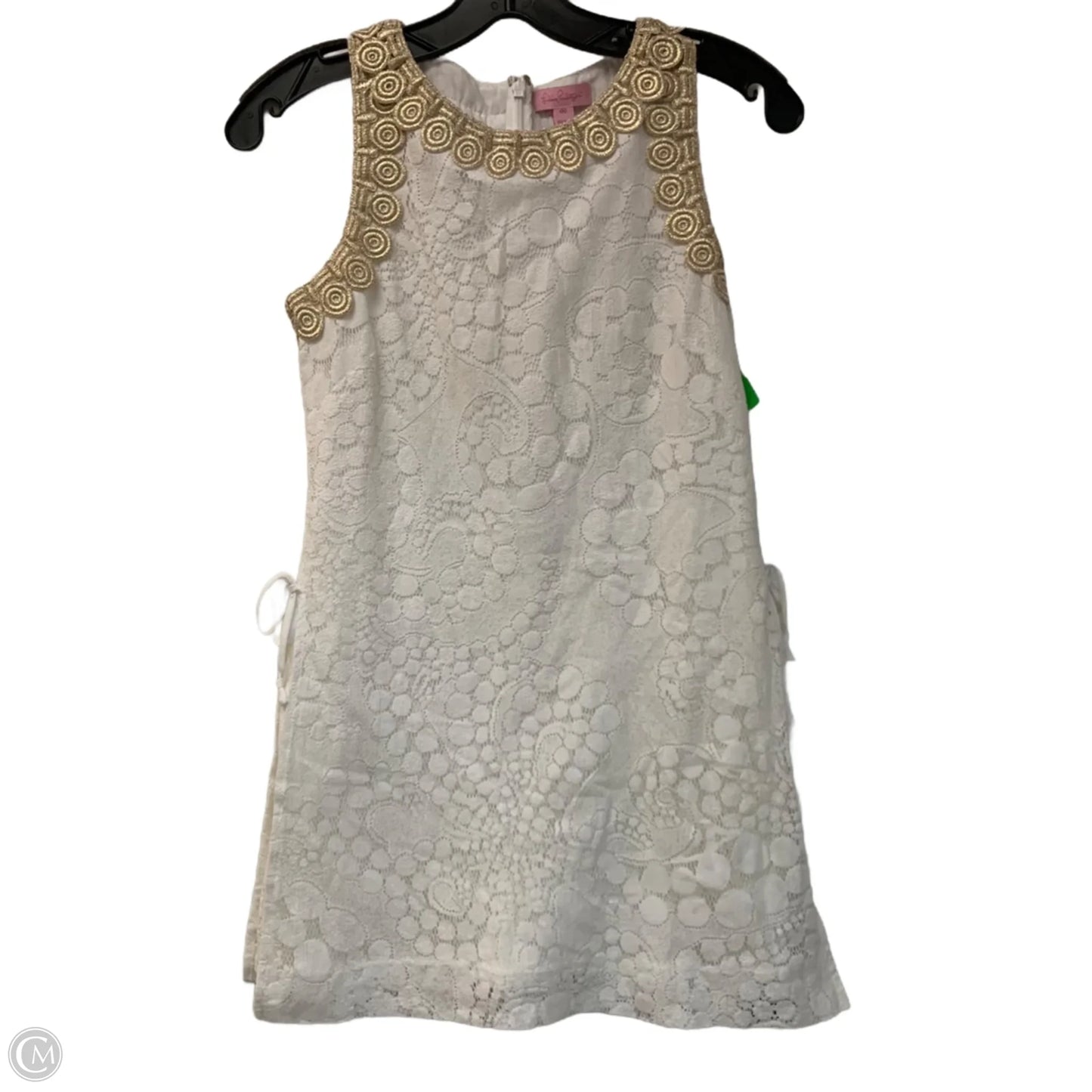 Dress Designer By Lilly Pulitzer In Gold & White, Size: Xs