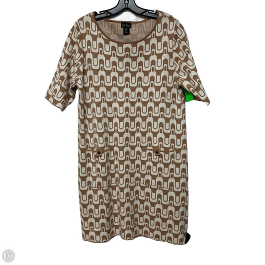 Dress Sweater By Nicole By Nicole Miller In Cream & Tan, Size: Xl
