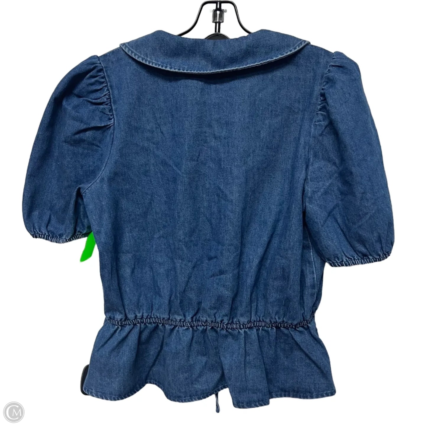 Top Short Sleeve By Mare Mare In Blue Denim, Size: S