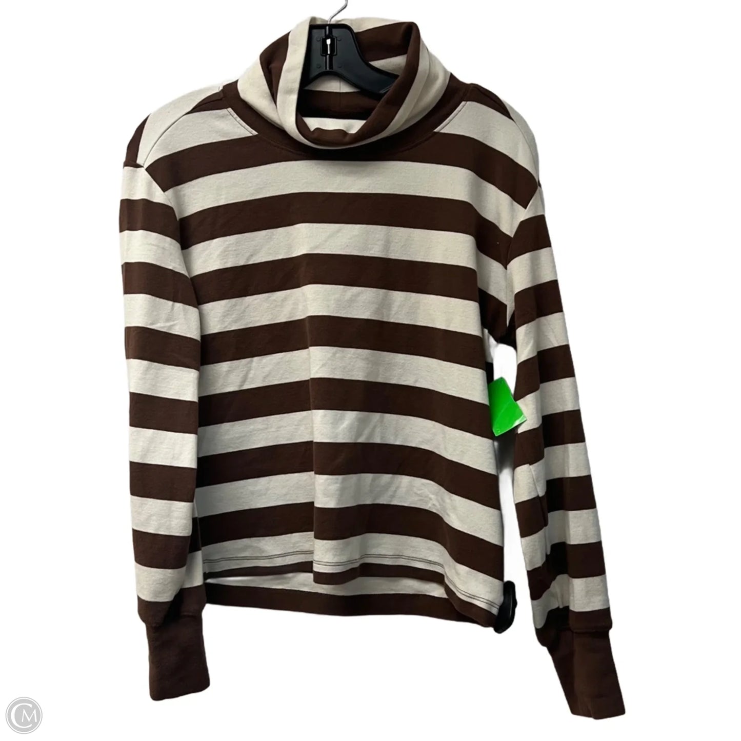 Top Long Sleeve By Maeve In Brown & Cream, Size: Xs