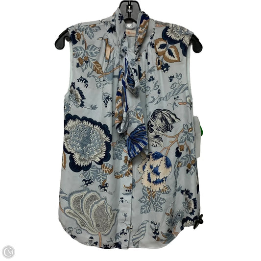 Blouse Designer By Tory Burch In Blue, Size: M