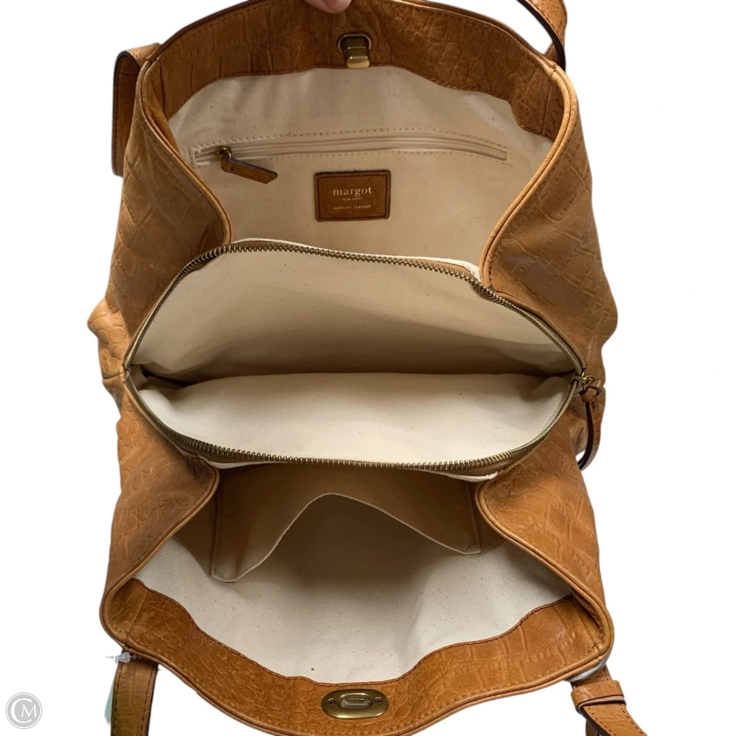 Handbag Leather By Margot, Size: Medium