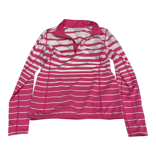 Athletic Sweatshirt Collar By Lauren By Ralph Lauren In Pink & White, Size: S