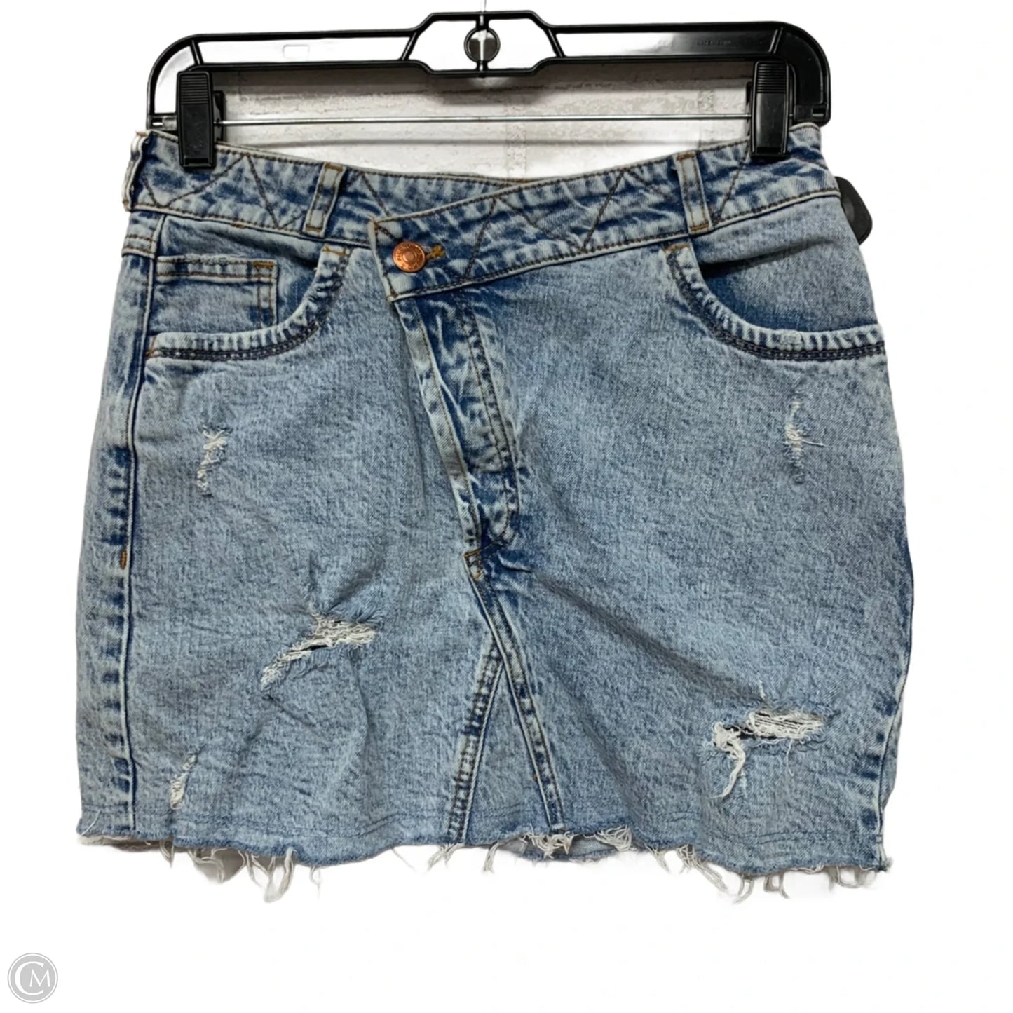 Skirt Mini & Short By Free People In Blue Denim, Size: Xs