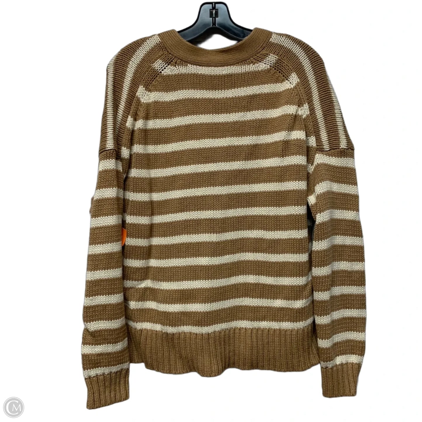 Sweater Cardigan By J. Crew In Tan & White, Size: L