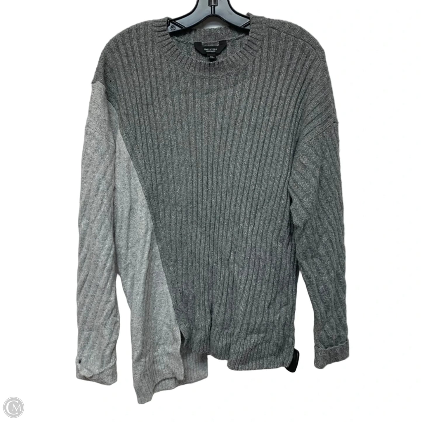 Sweater By Simply Vera In Grey, Size: Xl