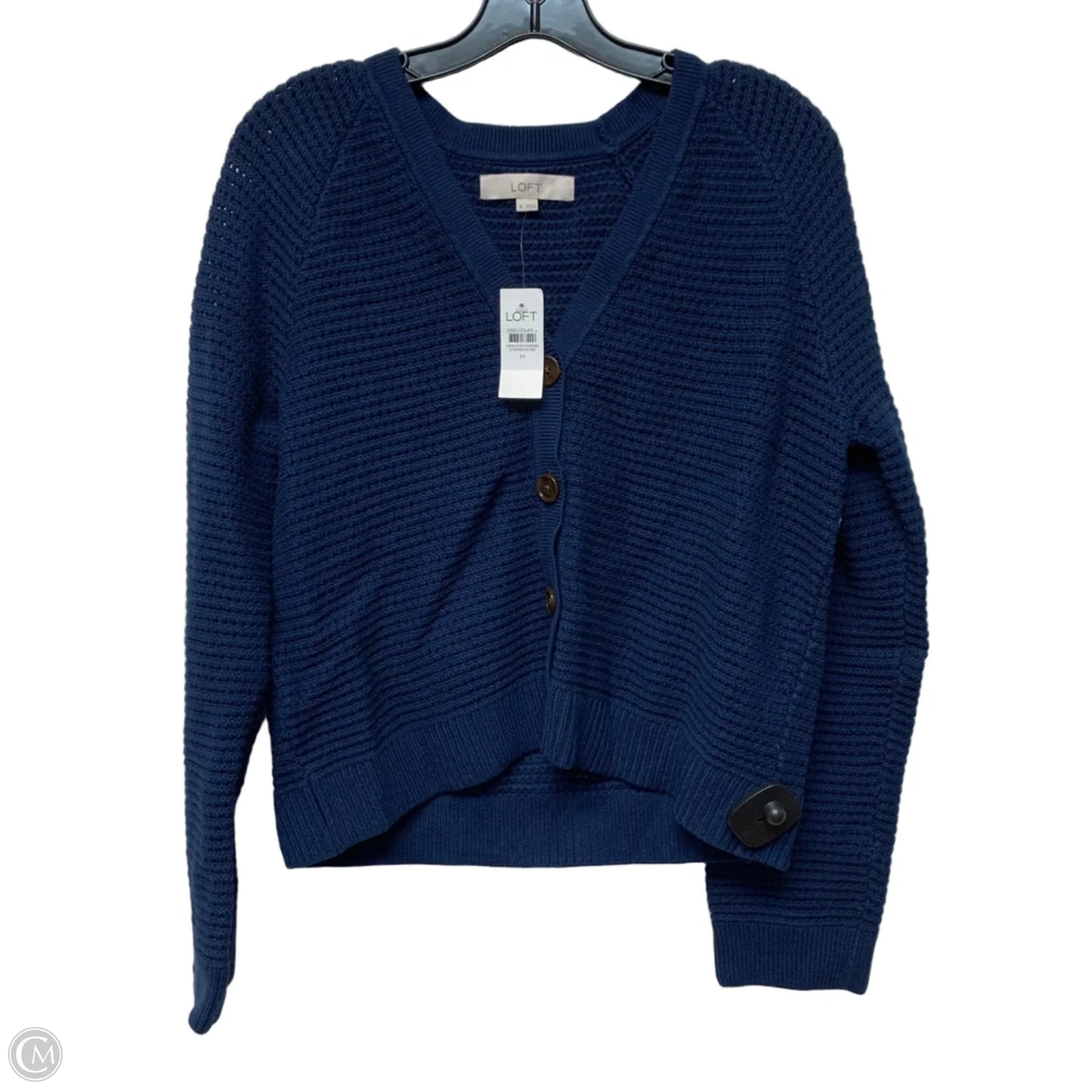 Sweater Cardigan By Loft In Blue, Size: M