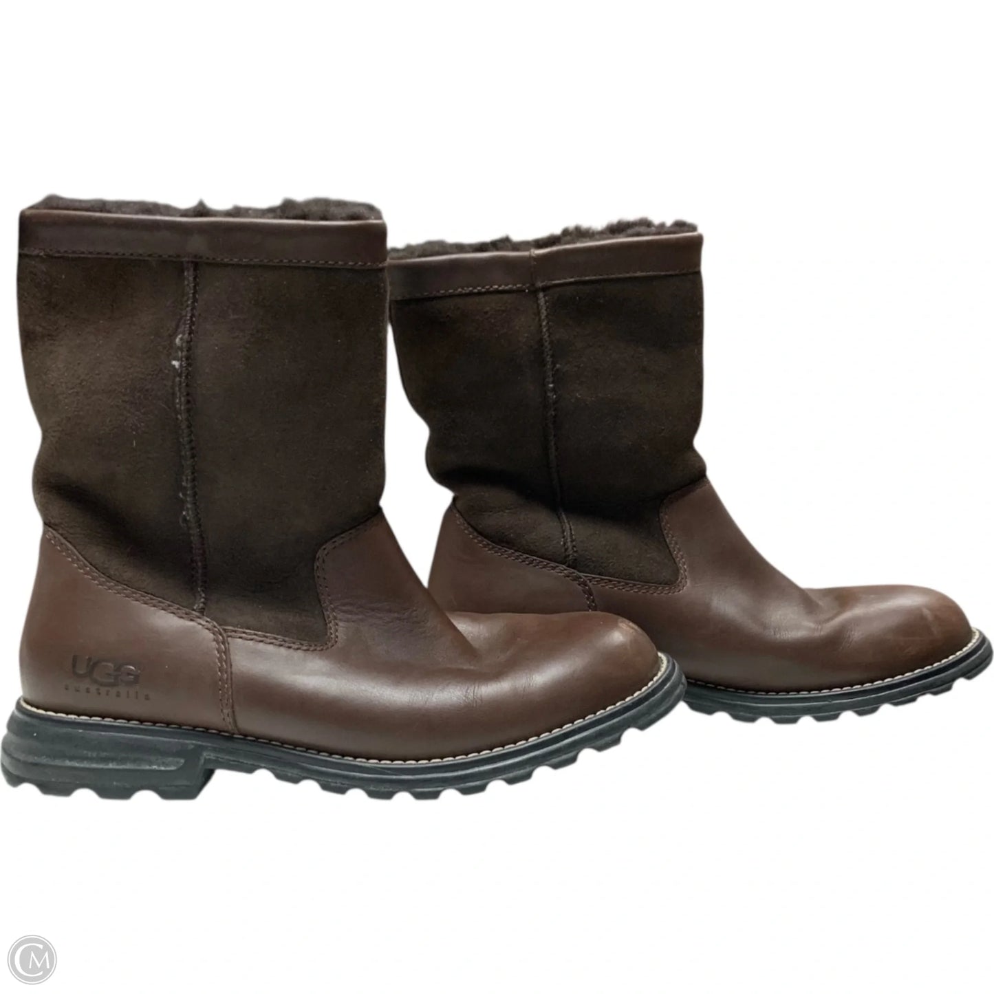 Boots Designer By Ugg In Brown, Size: 10