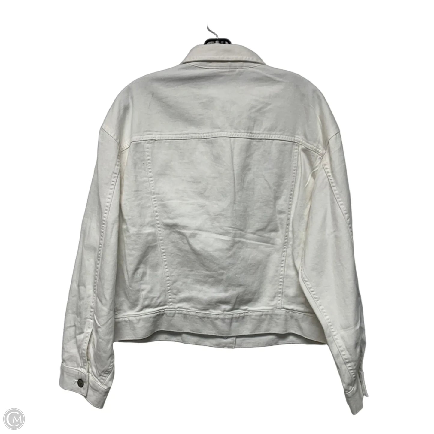 Jacket Denim By Divided In White Denim, Size: M