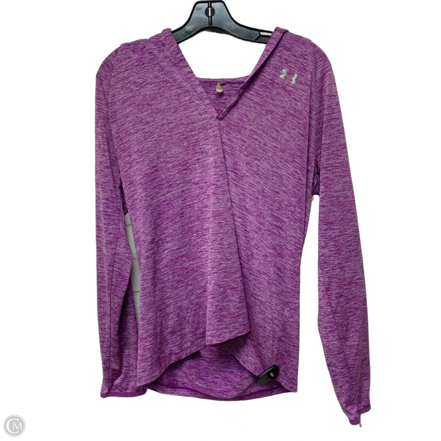 Athletic Top Long Sleeve Hoodie By Under Armour In Purple, Size: L