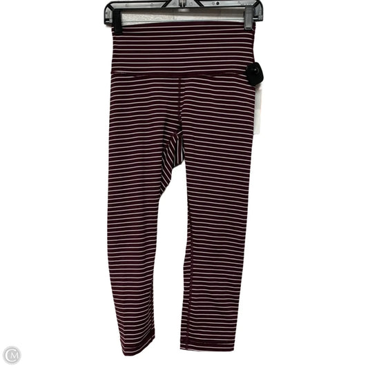 Athletic Leggings By Lululemon In Striped Pattern, Size: S