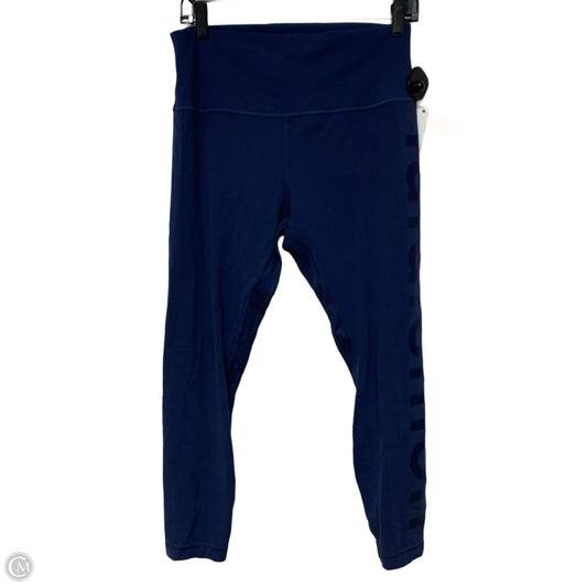 Athletic Leggings Capris By Lululemon In Blue, Size: L