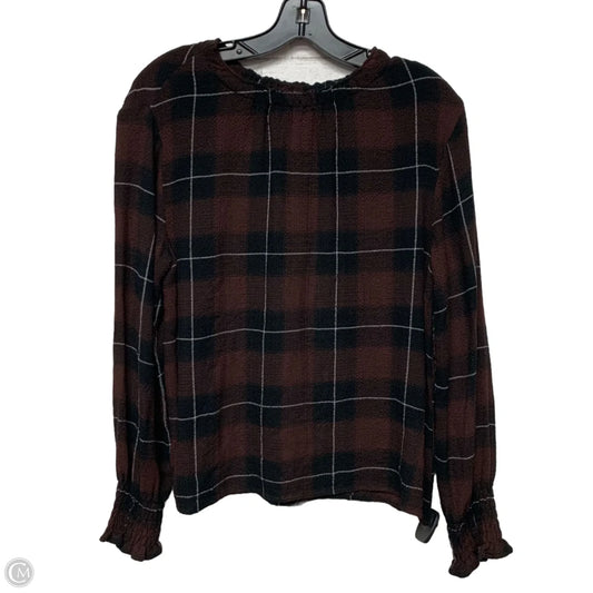 Top Long Sleeve By Cloth & Stone In Black & Brown, Size: Xs