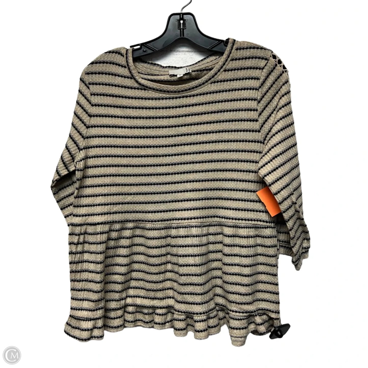 Top Long Sleeve By Ro & De In Blue & Cream, Size: M