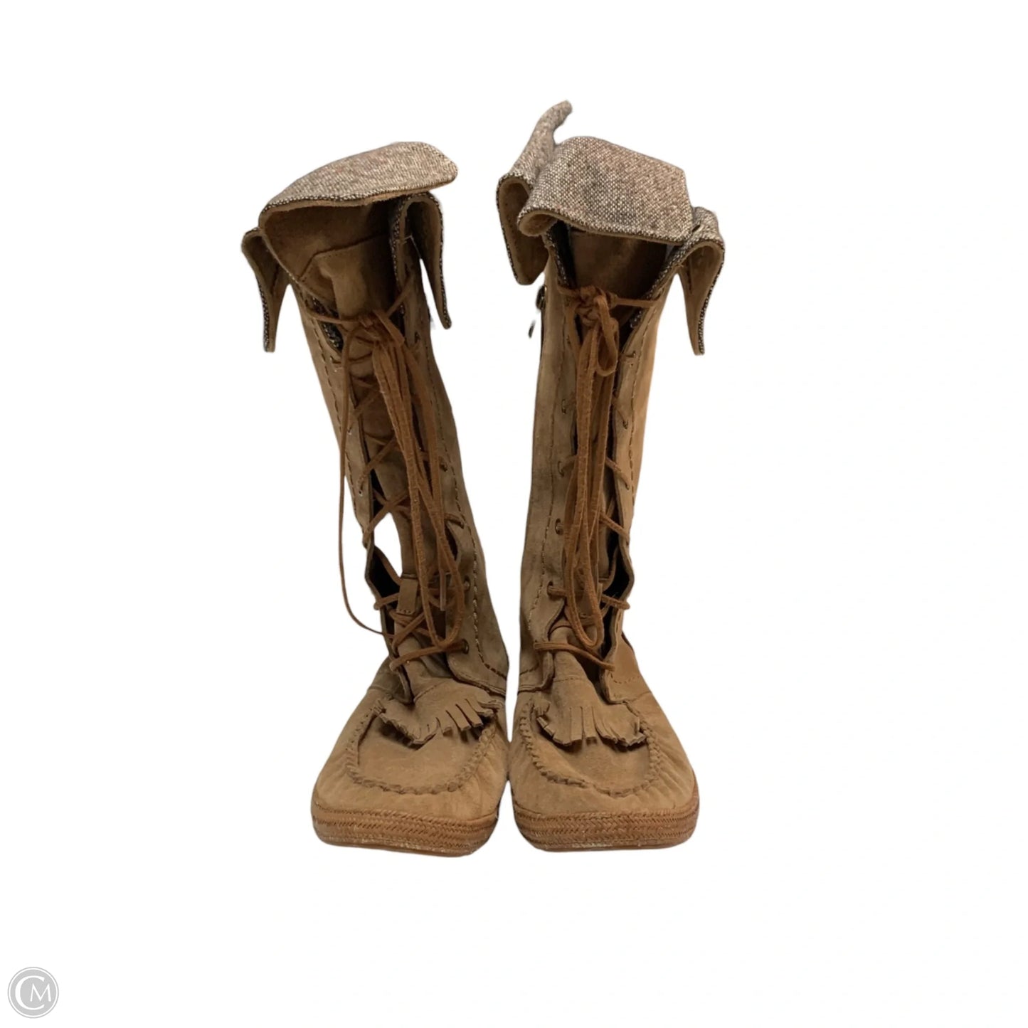 Boots Designer By Ugg In Brown, Size: 9