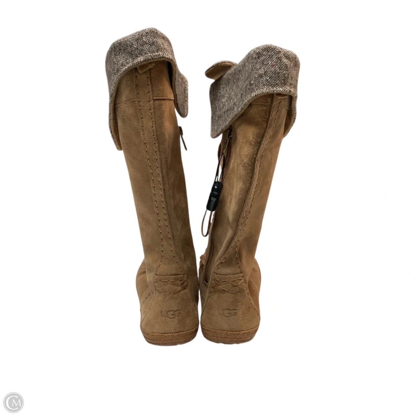 Boots Designer By Ugg In Brown, Size: 9