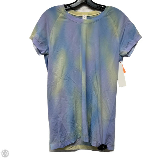 Athletic Top Short Sleeve By Lululemon In Blue, Size: L