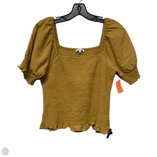 Top Short Sleeve By Madewell In Yellow, Size: S