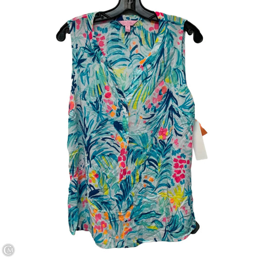 Top Sleeveless Designer By Lilly Pulitzer In Blue, Size: M