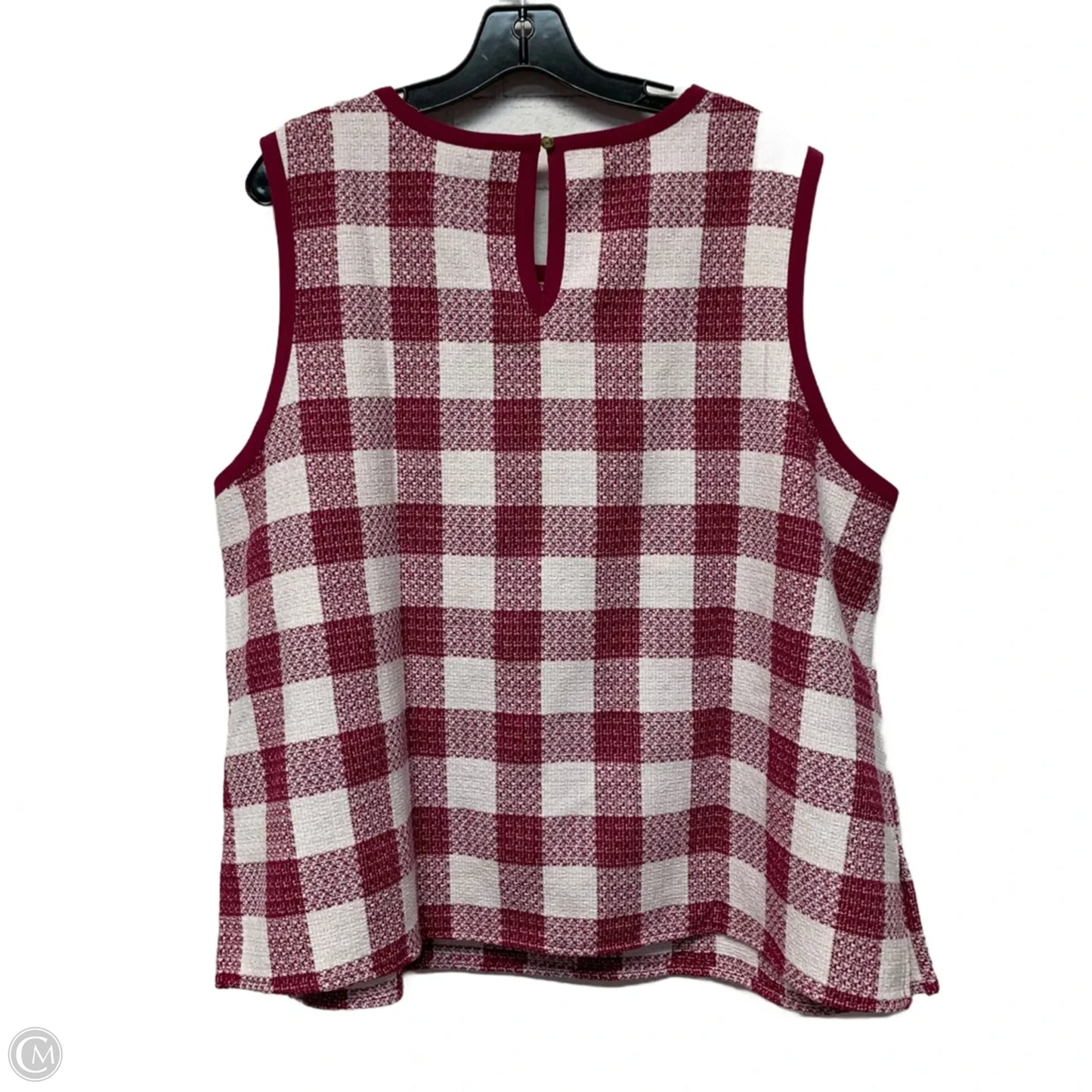 Top Sleeveless By Liz Claiborne In Purple & White, Size: 1x
