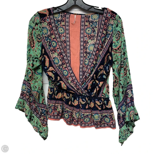 Top Long Sleeve By Free People In Multi-colored, Size: Xs