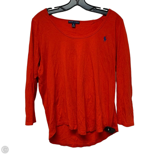 Top Long Sleeve By Ralph Lauren In Orange, Size: L