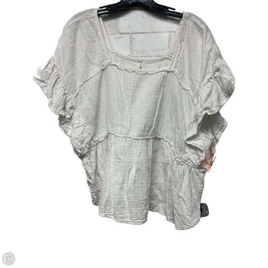Top Short Sleeve By Anthropologie In White, Size: L