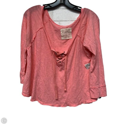 Top 3/4 Sleeve By We The Free In Pink, Size: M