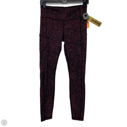 Athletic Leggings By Lululemon In Black & Pink, Size: S