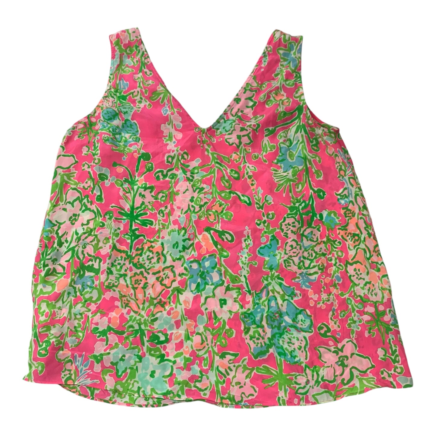 Top Sleeveless Designer By Lilly Pulitzer In Green & Pink, Size: S