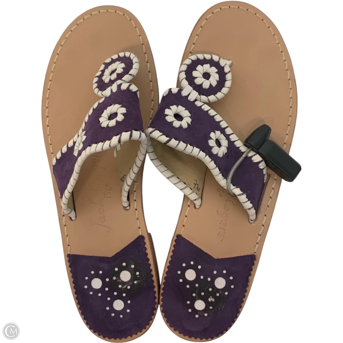 Sandals Flip Flops By Jack Rogers In Purple & Tan, Size: 7