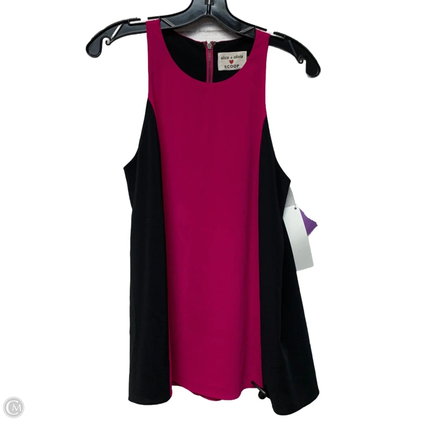 Blouse Designer By Alice + Olivia In Black & Pink, Size: Xs