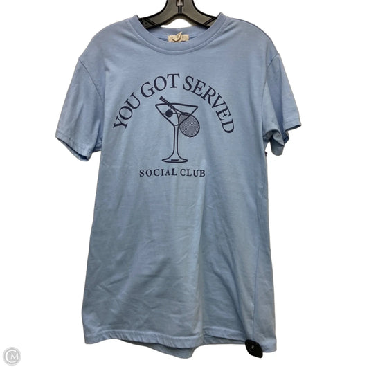 Top Short Sleeve By Happily Grey In Blue, Size: S