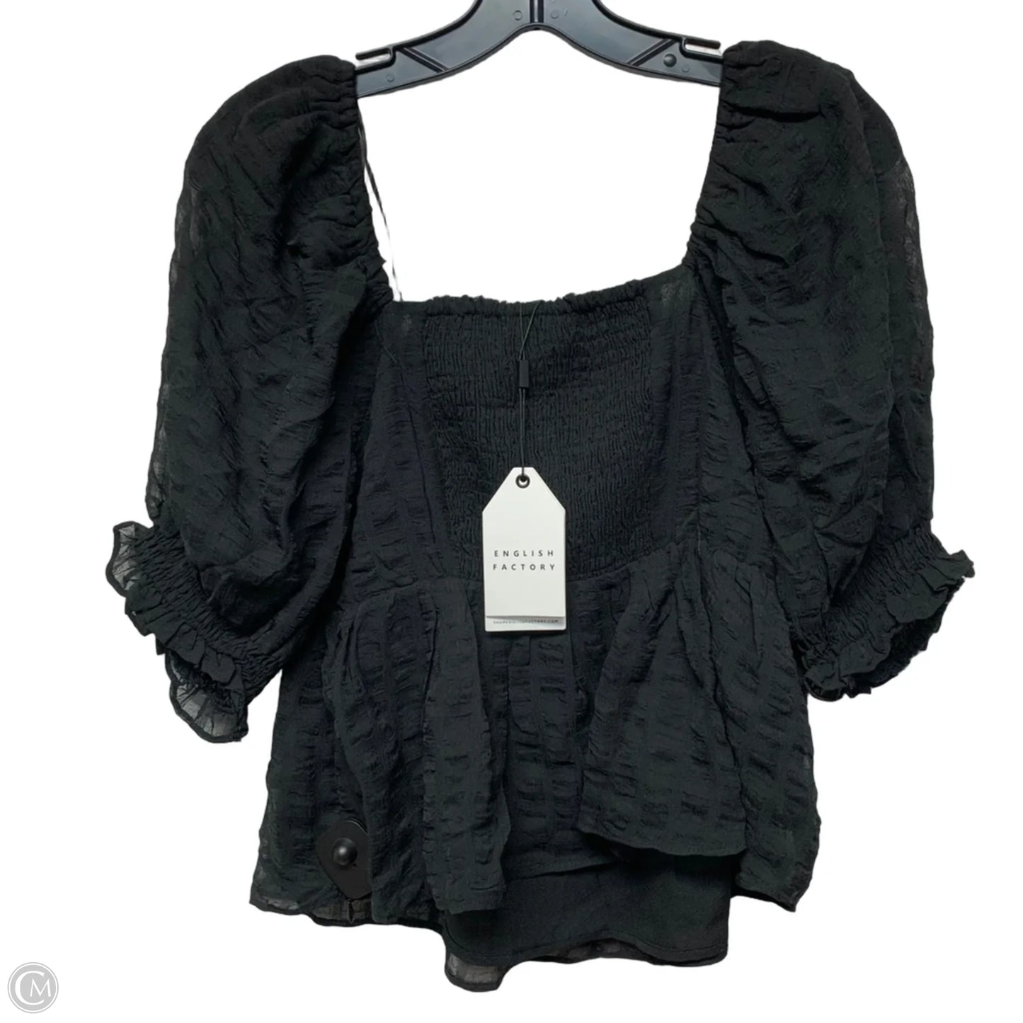 Top Short Sleeve By English Factory In Black, Size: M