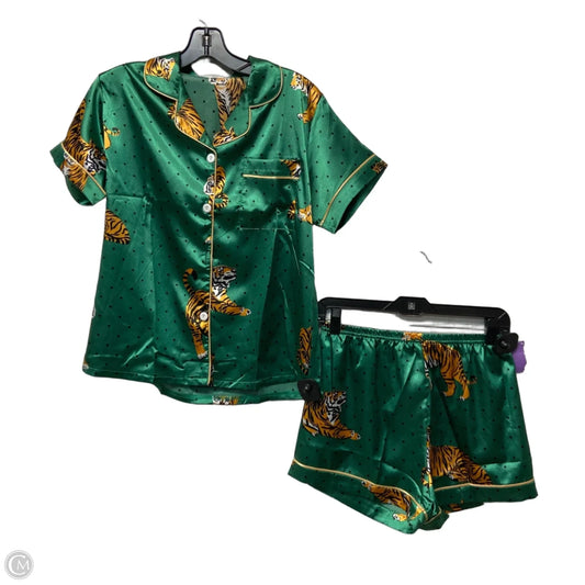 Lounge Set Shorts By Clothes Mentor In Green & Orange, Size: M