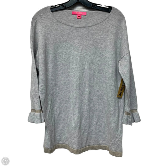 Top 3/4 Sleeve Designer By Lilly Pulitzer In Grey, Size: M
