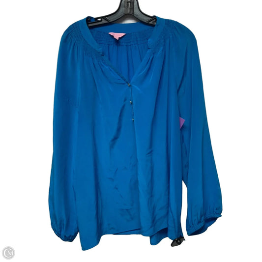 Top Long Sleeve Designer By Lilly Pulitzer In Blue, Size: L
