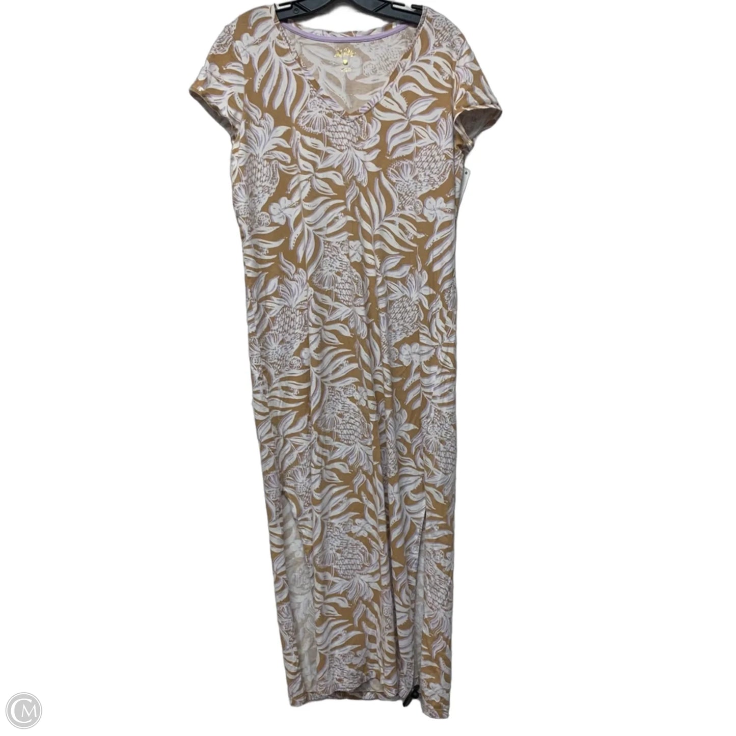 Dress Designer By Lilly Pulitzer In Purple & Tan, Size: L